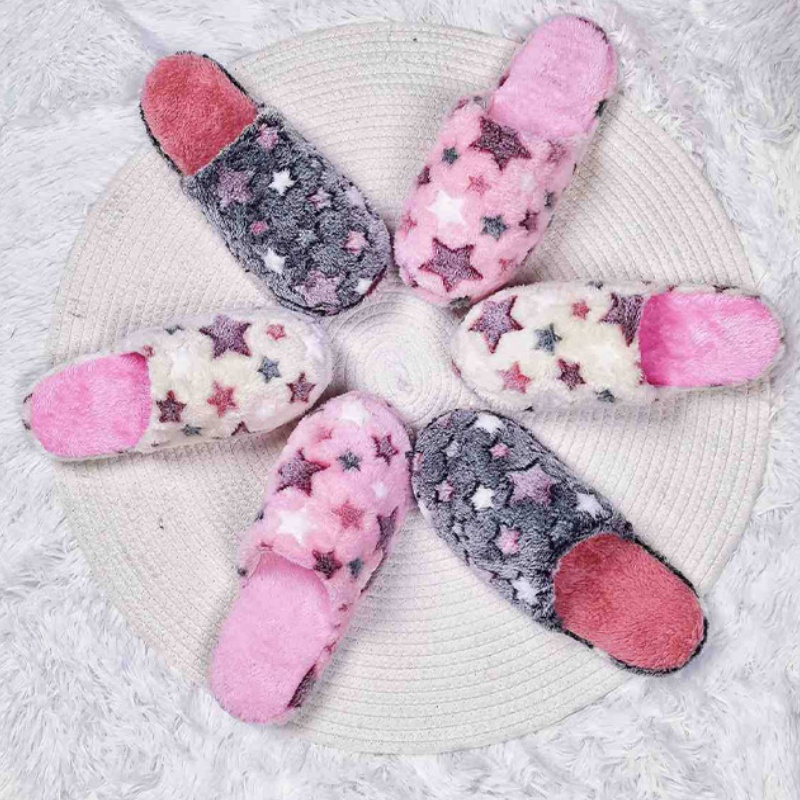 Women Shoes Winter - Sendal Rumah Wanita Bentuk Bintang Lima,