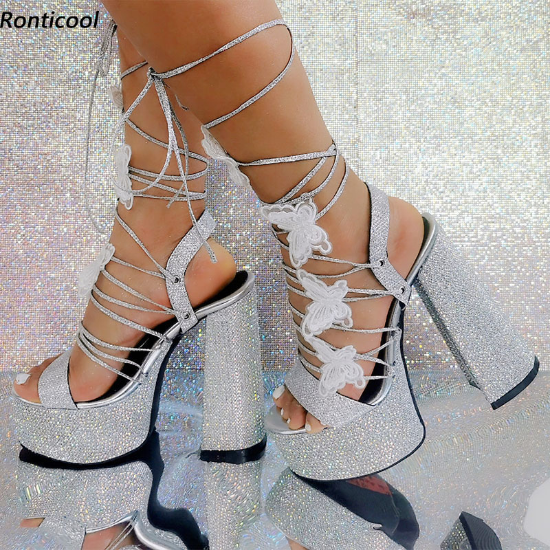 Metallic Heel Sandal - Ronticool Sandal Musim Panas Wanita Buatan