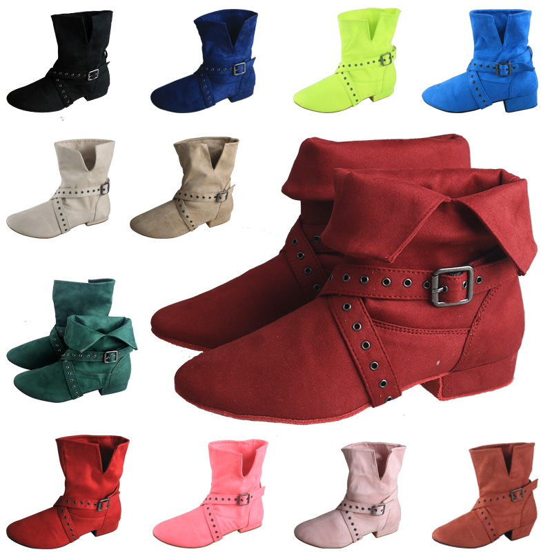 Women'S Shoes Burgundy - Wedopus sepatu bot pendek dansa garis