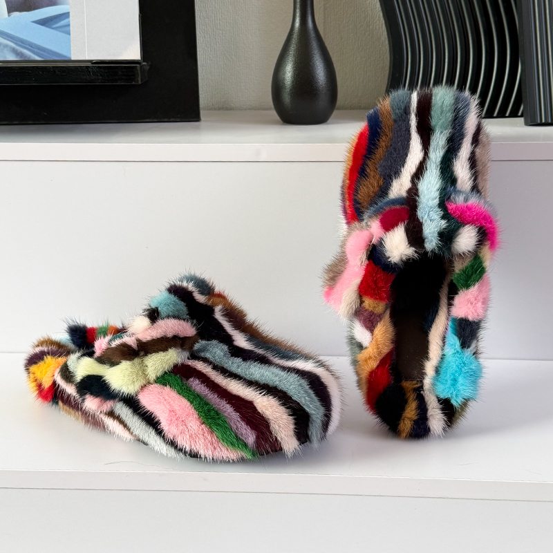 Women Shoes Winter - Sandal dan Sepatu Clog Wanita Berbulu