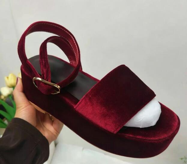 Women'S Shoes Burgundy - Sandal Wedges Tali Pergelangan Kaki Sol