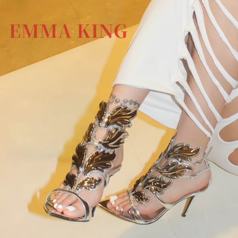 Metallic Heel Sandal - Sandal Hak Tinggi Wanita Berbahan Metalik