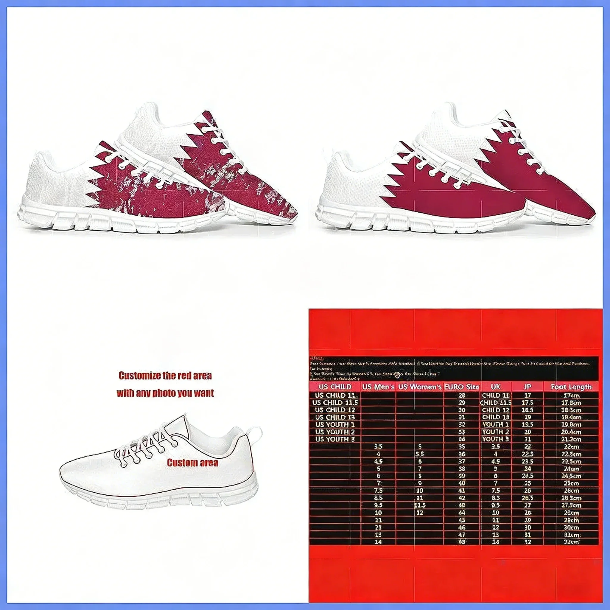 Women Shoes Qatar - Sepatu Olahraga Bendera Qatar, Sneakers Kustom