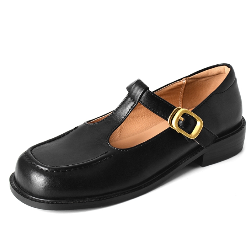 Women'S Shoes Loafers Black - Sepatu Flat Wanita Kasual Kulit Asli
