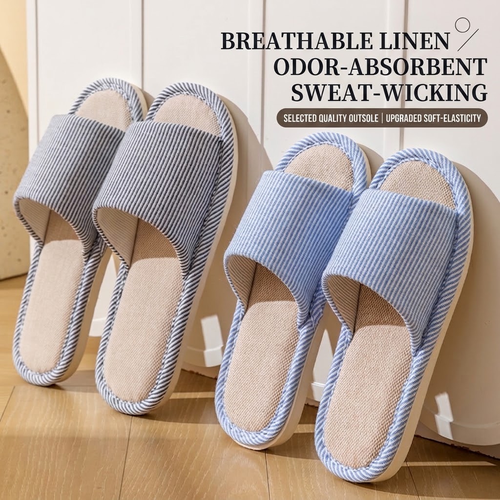 Women Shoes On Sale - Sandal Linen Rami Bernapas untuk Wanita