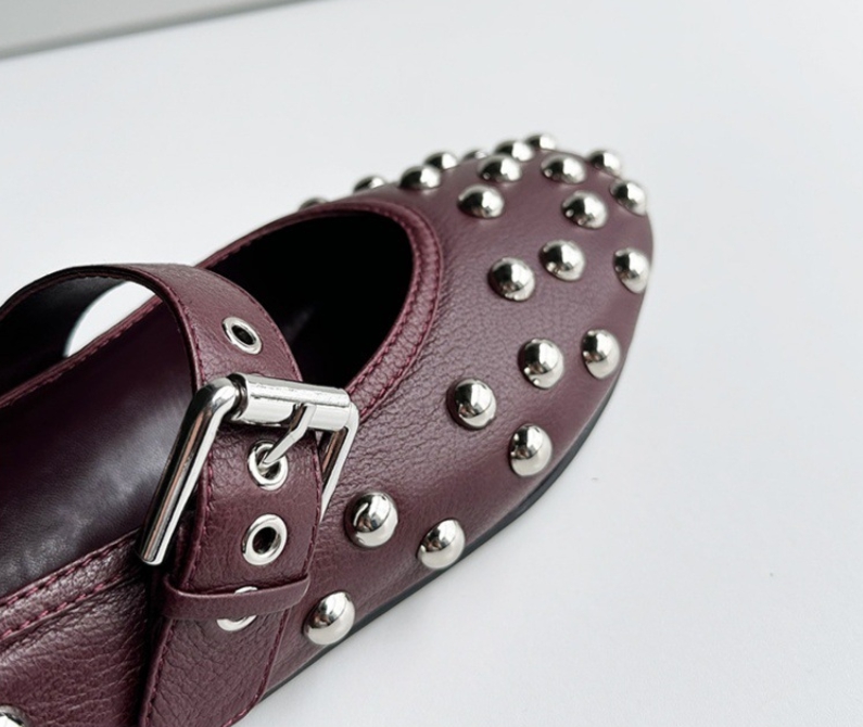 Dave&di Sepatu Flat Balet Gesp - Women'S Shoes Burgundy ulasan dan harga