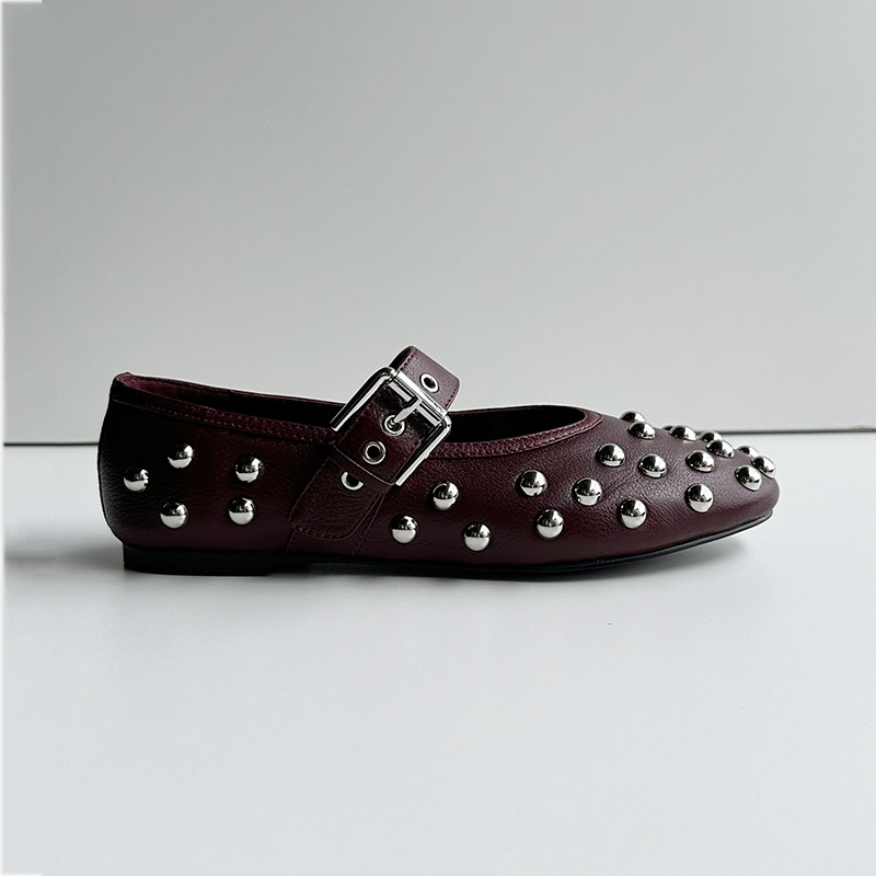 Dave&di Sepatu Flat Balet Gesp - Women'S Shoes Burgundy ulasan dan harga
