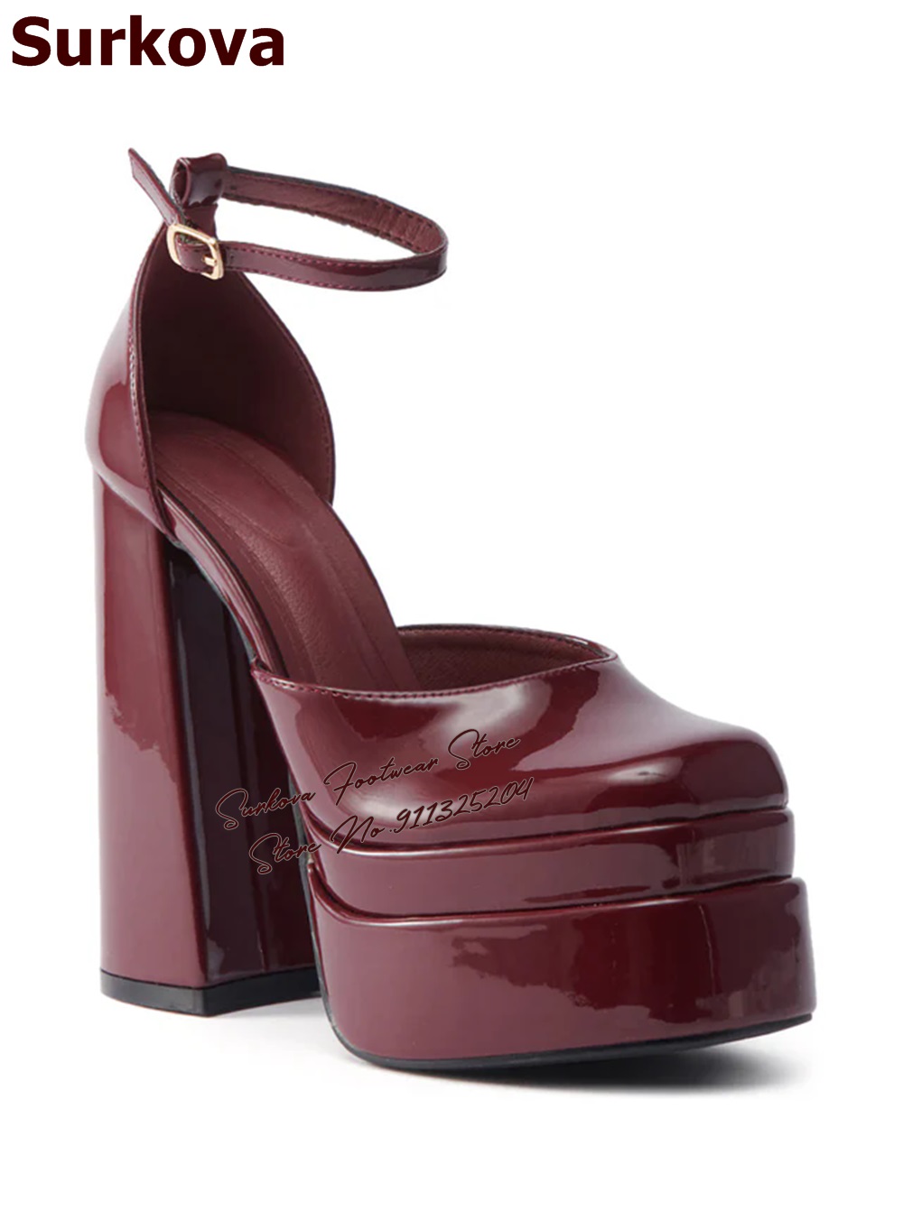 Surkova Burgundy Kulit Paten T - Women'S Shoes Burgundy ulasan dan harga