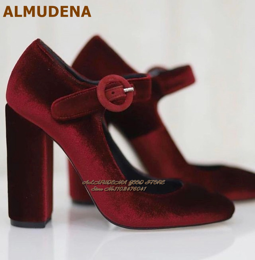 ALMUDENA Sepatu Mary Jane Belu - Women'S Shoes Burgundy ulasan dan harga