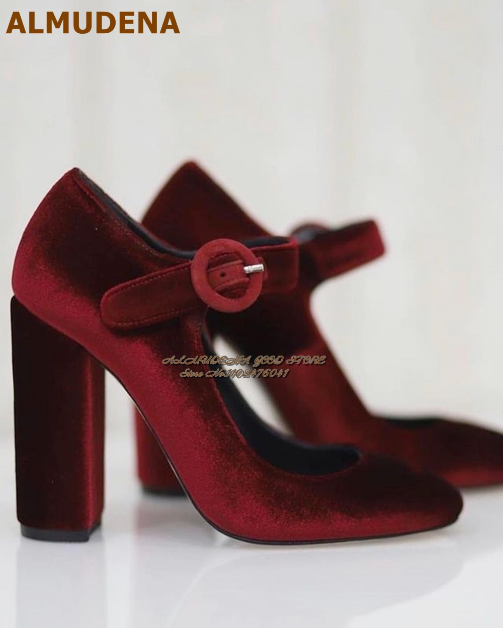 ALMUDENA Sepatu Mary Jane Belu - Women'S Shoes Burgundy ulasan dan harga