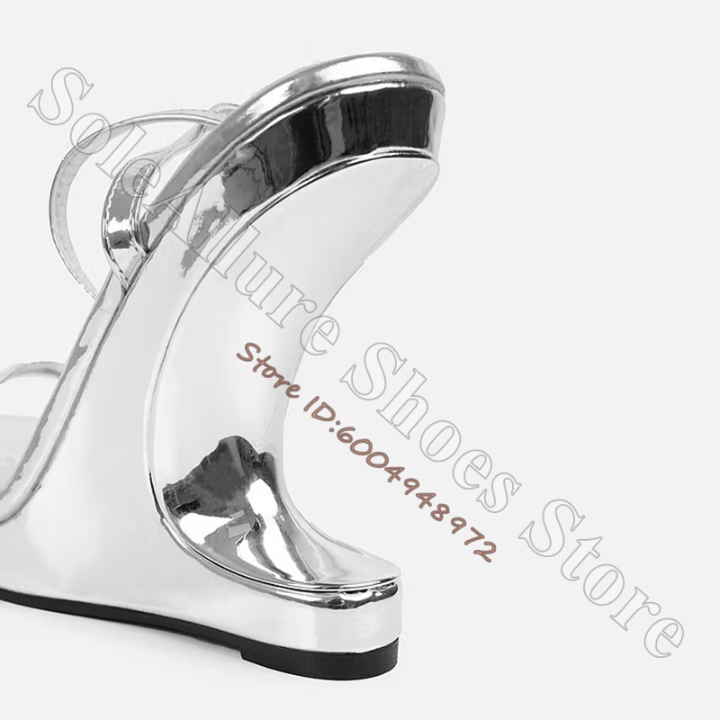 Sandal Wedge Berwarna Perak Me - Metallic Heel Sandal ulasan dan harga