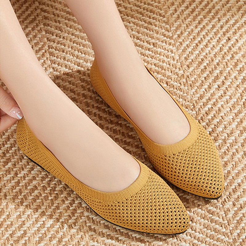 Sepatu Flat Wanita Rajutan Loa - Ballet Flat Women ulasan dan harga