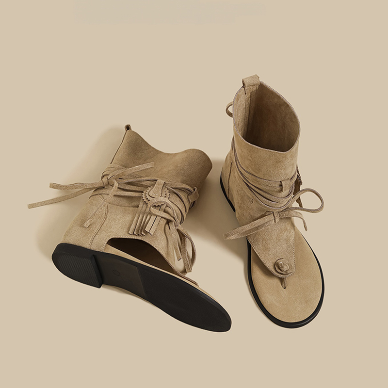 Sandal Boots Suede Model Terbu - Thong Flat Sandal ulasan dan harga