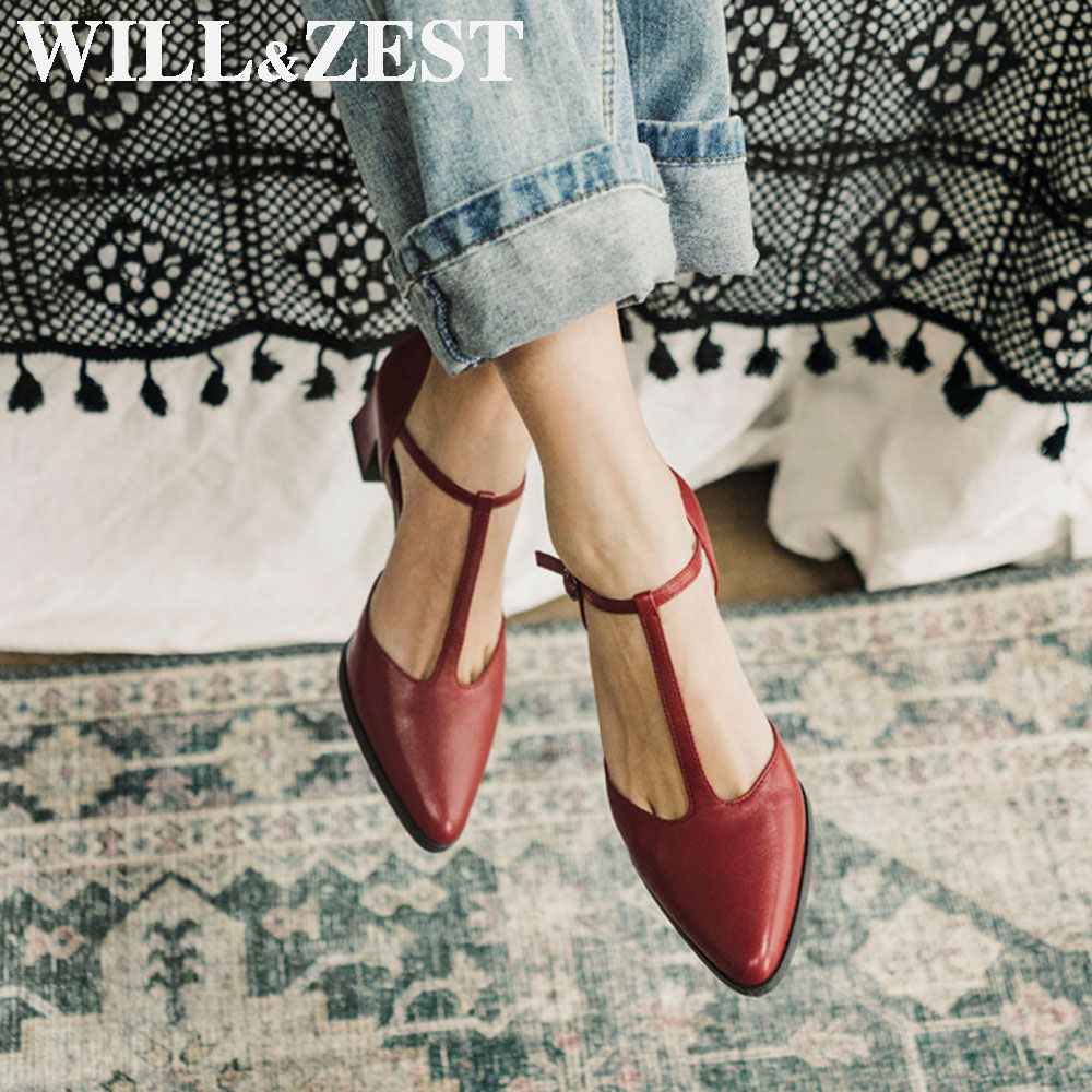 Will & Zest Pump kuning t-stra - Women'S Shoes Burgundy ulasan dan harga