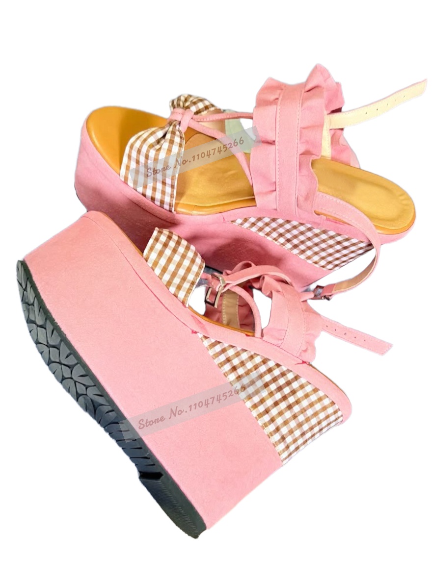 Sandal platform berwarna merah - Women'S Shoes Y2K ulasan dan harga