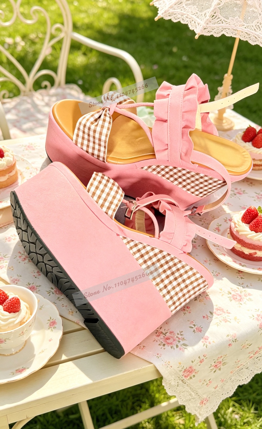 Sandal platform berwarna merah - Women'S Shoes Y2K ulasan dan harga