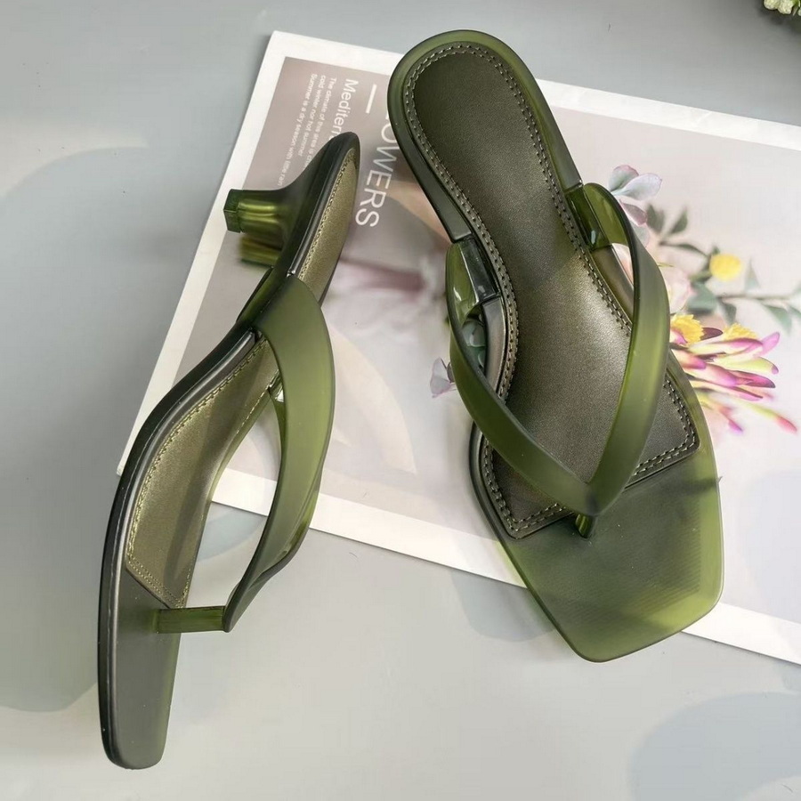 Sandal Thong PVC Hijau Zaitun  - Thong Flat Sandal ulasan dan harga
