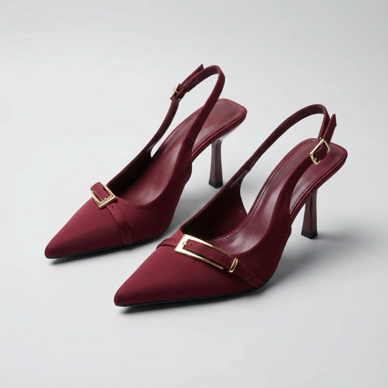 Sepatu Wanita Desainer Metalik - Metallic Heel Sandal ulasan dan harga