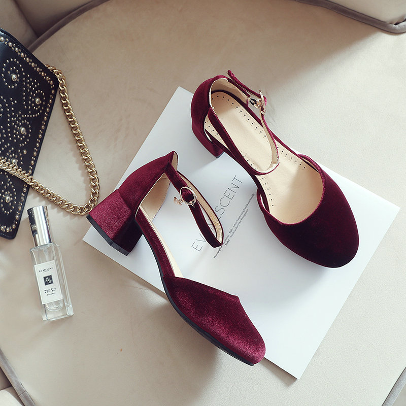 Sepatu Mary Jane Wanita Musim  - Women'S Shoes Burgundy ulasan dan harga