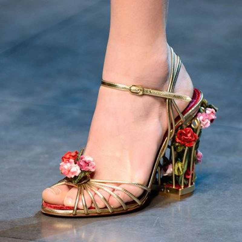 Sandal Wanita Sangkar Burung M - Metallic Heel Sandal ulasan dan harga