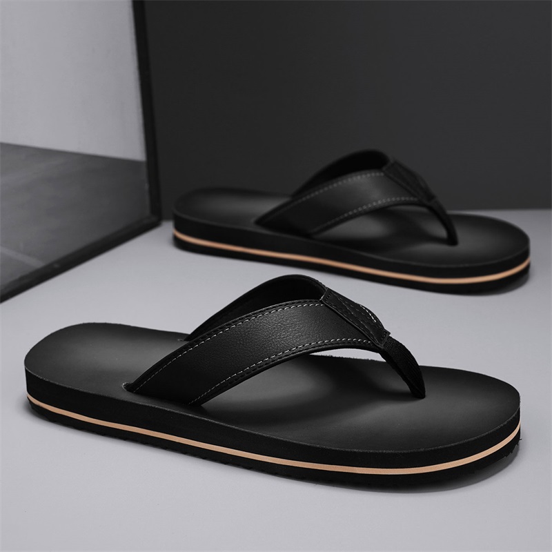Sandal Jepit Kulit Imitasi Vin - Thong Flat Sandal ulasan dan harga