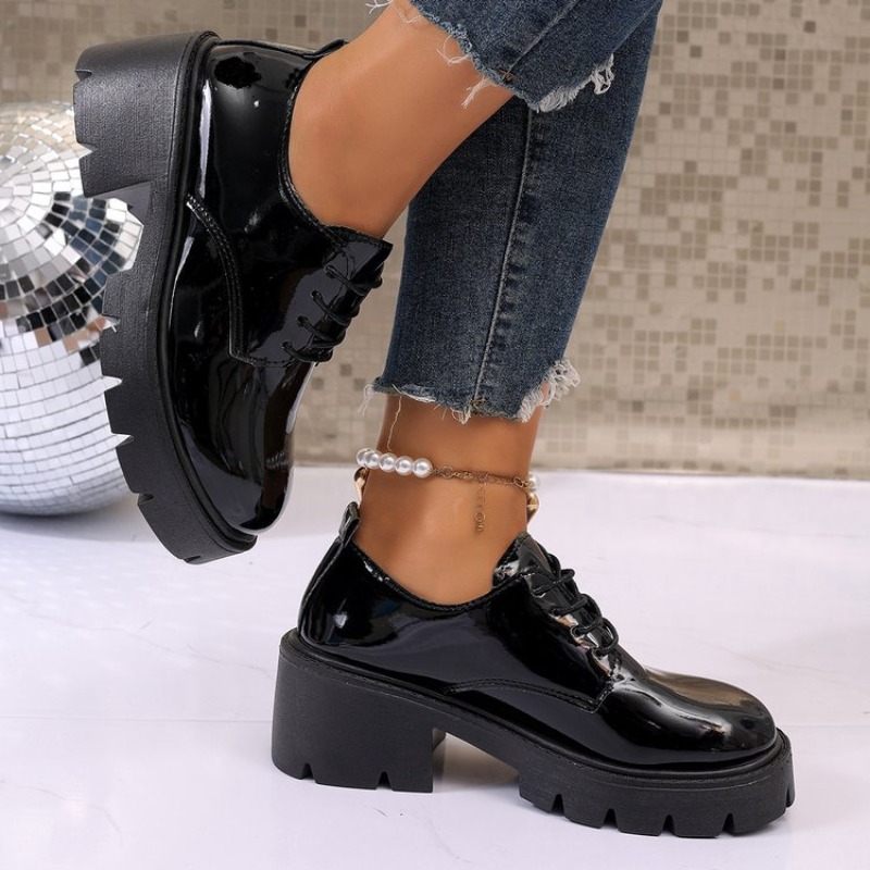 Sepatu Flat Platform Hitam Mus - Women'S Shoes Loafers Black ulasan dan harga