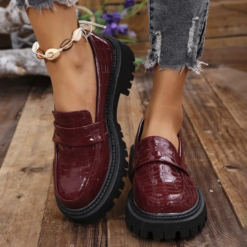 Sepatu Loafers Platform Tebal  - Women'S Shoes Loafers Black ulasan dan harga