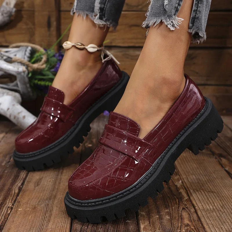 Sepatu Loafers Platform Tebal  - Women'S Shoes Loafers Black ulasan dan harga